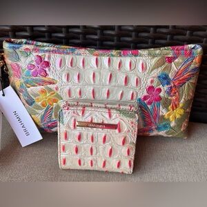 NWT Brahmin Set in DESERT BLOOM PARTON Kayla Clutch and Jane Wallet